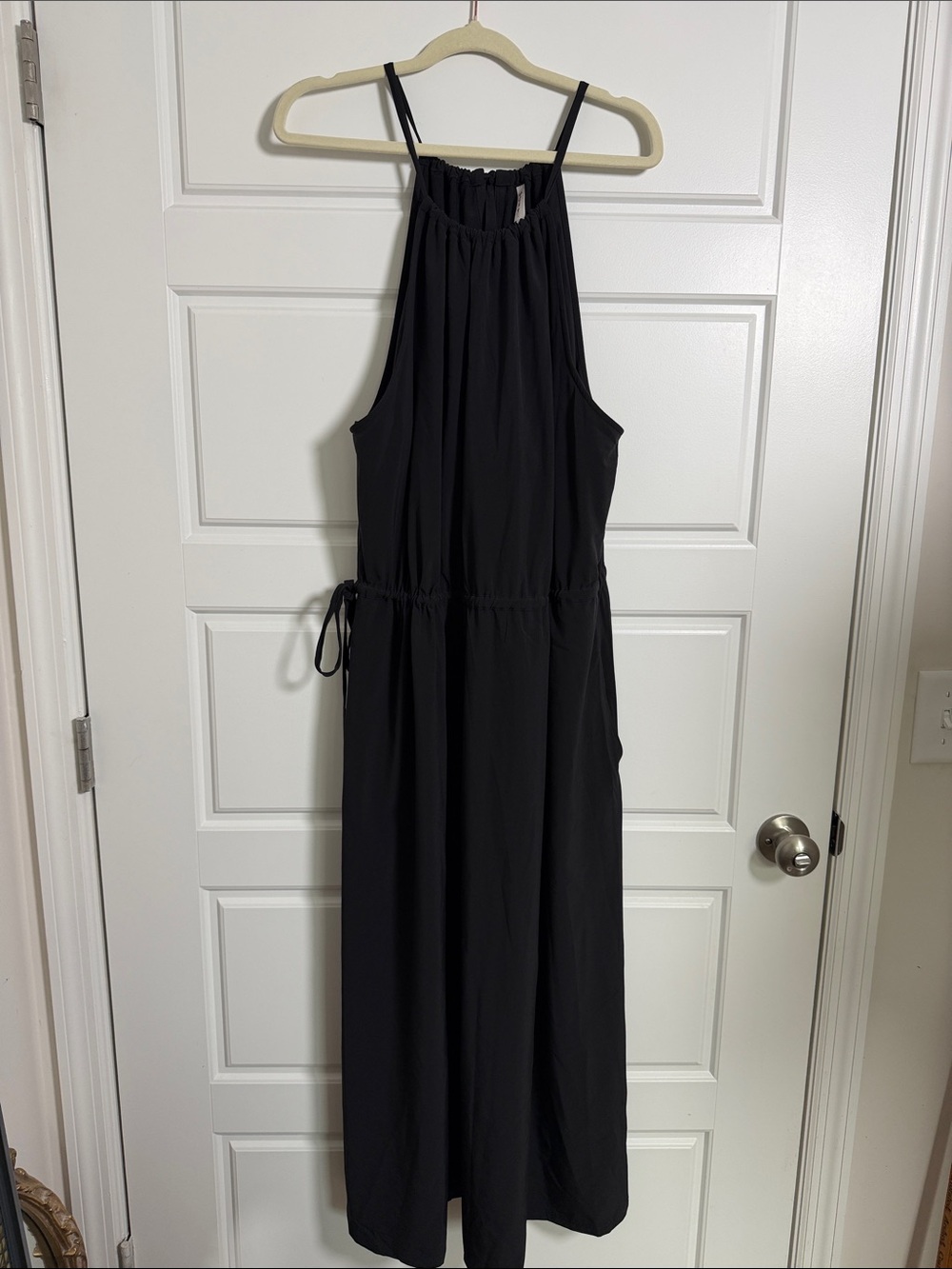 Soma Black Halter Maxi Dress with Drawstring Waist Size XXL